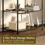 23 Inch to 50 Inch Floor Small Corner TV Stand with Storage Shelves for Living Room Bedroom, Universal Floor Television Stands with Mount, Brown TV Table Desk Shelf for Small Spaces,Patent Pending - Image 7