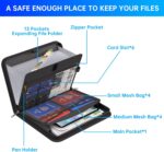 ENGPOW Accordion File Organizer,Fireproof Expanding File Folder with Multi Pockets,13 Pockets Document Organizer with Handle & Labels,Portable Home Travel Safe Storage for Letter A4 Files and More - Image 6