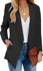 luvamia Women's Casual Long Sleeve Lapel Button Slim Work Office Blazer Jacket - Image 2