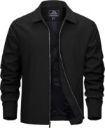 EKLENTSON Mens Lightweight Jackets Full Zip Laydown Collar Golf Light Windbreaker Jackets with Zip Pockets - Image 2