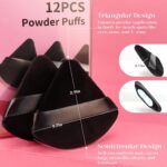 BEAKEY 12pcs Powder Puffs for Face Powder Triangle Powder Puff for Loose and Cosmetic Foundation, Makeup Puff for Contouring, Cloud Kiss Beauty Makeup Tools - Image 4