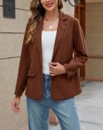 Ladyful Womens Baggy Corduroy Blazer Jacket Dressy Casual Work Suit Jacket Fall Winter Trendy Coat Outerwear - Image 3