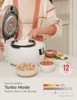 CUCKOO CRP-RT0609FW 6-Cup (Uncooked) / 12-Cup (Cooked) Twin Pressure Rice Cooker & Warmer with Nonstick Inner Pot, 14 Menu Options, Safe Steam Release, 3 Voice Guide, Auto Clean (White) - Image 7