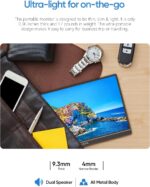 ARZOPA 16.1'' 144Hz Portable Gaming Monitor, 106% sRGB 1080P FHD Kickstand Portable Monitor with HDR, Ultra Slim, Eye Care, External Second Screen for Laptop, PC, PS5, Mac, Xbox-Z1FC - Image 6