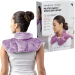 Sharper Image Heated Neck & Shoulder Wrap - Microwavable Warm & Cooling Plush Pad, Scented Aromatherapy (100% Natural Lavender & Herb Spa Blend), Pain Tension Headache Relief Therapy, Gift for Women - Image 2