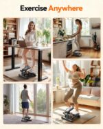 Niceday Twist Stepper for Exercise at Home, Mini Stair Stepper with Resistance Bands at Home Workout Equipment with 300LBS Loading Capacity, Hydraulic Fitness Stepper with LCD Monitor Gray - Image 10
