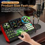Podcast Equipment Bundle, Audio Interface with Cardioid Designer BM800 Mic for Gamer and Quality All-in-One DJ Mixer, for Live Streaming, Singing, YouTube, Gaming - Image 6