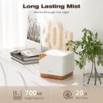 ASAKUKI 700 ml Premium Essential Oil Diffuser, 5 in 1 Ultrasonic Aromatherapy Fragrant Oil Vaporizer Humidifier, Timer and Auto-Off Safety Switch, 7 LED Light Colors - Image 3