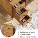 Tribesigns Solid Wood End Table, Fully Assembled Narrow Side Table with Drawers, Pre-Assembled Nightstand Slim Bedside Table for Small Spaces, Living Room, Bedroom - Image 9