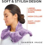 Sharper Image Heated Neck & Shoulder Wrap - Microwavable Warm & Cooling Plush Pad, Scented Aromatherapy (100% Natural Lavender & Herb Spa Blend), Pain Tension Headache Relief Therapy, Gift for Women - Image 6