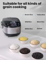 COMFEE' Rice Cooker, Japanese Large Rice Cooker with Fuzzy Logic Technology, 11 Presets, 10 Cup Uncooked/20 Cup Cooked, Auto Keep Warm, 24-Hr Delay Timer - Image 4