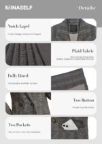 Mina Self 2025 Fall Women's Plaid Houndstooth Blazer Jacket - Fully Lined Business Casual Elegant Work Suit with Pockets - Image 6