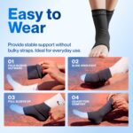 Modvel Foot & Ankle Brace Socks for Sprained Ankle Compression Sleeve - Plantar Fasciitis Relief Brace, Foot Support for pain Women & Men - Tendonitis & Arthritis Feet Sleeve, Stabilizing Ankles Wrap - Image 8