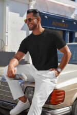 COOFANDY Mens Knit T-Shirts Casual Crewneck Short Sleeve Shirts Summer Tops Basic Pullover Tees - Image 9