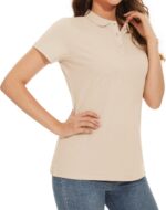 MAGCOMSEN Women's Polo Shirts Cotton 3-Button Short Sleeve Collared Tops Summer Cool Shirt Uniform Casual Shirts - Image 4