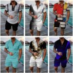 Mens Short Sets 2 Piece Outfits Polo Shirt Fashion Summer Tracksuits Casual Set Short Sleeve and Shorts Set for Men - Image 7