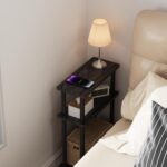 Apicizon Small Narrow Side Table, 3-Tier Skinny End Table with Storage Shelf, Slim Nightstand Bedside Table for Small Spaces, Living Room, Bderoom, Black - Image 8