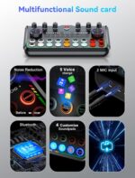 SINWE Podcast Equipment Bundle,Audio Interface with Studio Condenser Microphone for Smartphone & PC,Plug-and-Play Live Sound Card,Perfect for Streaming, Singing, YouTube & Gaming - Image 6
