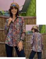 Zeagoo Button Down Shirts for Women Dressy Floral Printed Long Sleeve Blouse Business Casual Work Tops - Image 3