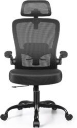 FelixKing Ergonomic Office Chair, Headrest Desk Chair with Adjustable Lumbar Support, Home Office Swivel Task Chair with High Back and Armrest, Adjustable Height Gaming Chair(Black) - Image 5