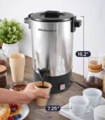 Elite Gourmet CCM-035 Maxi-Matic 30 Cup Stainless Steel Coffee Urn Removable Filter For Easy Cleanup, Two Way Dispenser with Cool-Touch Handles Electric Coffee Maker Urn, Stainless Steel - Image 9