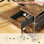 93" Long Desk with Storage, 2 Person Office Desk with Power Outlets & LED Lights, Large Home Office Computer Desk with 4 Fabric Drawers & 2 Monitor Stand for Work Gaming Study - Image 7