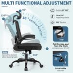 FelixKing Ergonomic Office Chair, Headrest Desk Chair with Adjustable Lumbar Support, Home Office Swivel Task Chair with High Back and Armrest, Adjustable Height Gaming Chair(Black) - Image 10