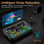Podcast equipment bundle, with live sound card audio mixer, equipped with 3.5mm microphone, podcast microphone bundle for streaming content creation, recording, singing, and live broadcasting - Image 6