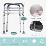 Toilet Safety Rails, Adjustable Toilet Frame for Elderly, Seniors, Handicap & Disabled, Foldable Handicap Toilet Handles Fit Any Toilets (300 LB) - Image 5
