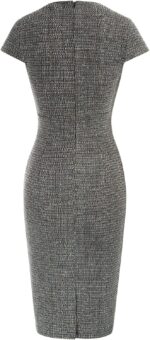 GRACE KARIN Women's Gorgeous Pencil Dress Cap Sleeve Tweed Pencil Dress for Work - Image 3