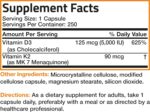 Bronson Vitamin K2 (MK7) with D3 Supplement Non-GMO Formula 5000 IU Vitamin D3 & 90 mcg K2 MK-7 Easy to Swallow D & K Complex, 250 Capsules - Image 9