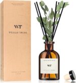 WEALD TRIBE Flower Reed Diffuser Set Eucalyptus & Lavender Scent For Bathroom Accessories Shelf Decor & Air Fresheners, Sticks Defusers With 4.0 fl oz Essential Oils, House Bedroom Office Decor & Gift - Image 2