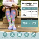 Floral Compression Socks for Women 20-30mmHg Knee High, Best for Ladies, Nurses, Pregnancy, Travel - Image 5