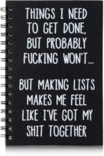 Funny Office Notebook - 1Pcs THINGS NEED TO GET DONE Humorous Quote A5 Spiral Notebook Black Hardcover Diary Notepad Office Coworker White Elephant Gift College Student Gag Gift Birthday Favor - Image 2