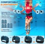 Sportneer Water Aerobics Pool Exercise Equipment Water Workout Combo Set Includes High Density Water Dumbbell Aqua Belt Water Ankle Weights for Aquatic Therapy Pool Fitness Water Exercise - Image 5