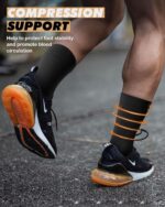 PAPLUS 3 Pairs Running Compression Socks for Men & Women, Atheltic Crew Socks with Cushion, Arch Support for Hiking, Cycling - Image 5