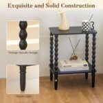 End Tables Set of 2, Small Side Table with Storage Shelf, Nightstands for Bedroom Set of 2 for Living Room, Office and Small Spaces (Black) - Image 5