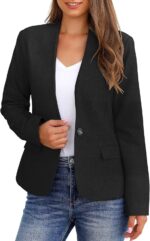 GRAPENT Women's Business Casual Pockets Work Office Blazer Back Slit Jacket Suit - Image 4
