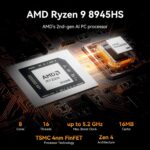 GEEKOM A8 Max Mini PC with AMD Ryzen 9 8945HS, Dual 2.5G LAN Mini Gaming PC with 32GB DDR5 2TB PCIe 4.0 NVMe SSD, Mini PC Windows 11 Pro/Wi-Fi 6E/BT 5.2/USB4/8K/SD Slot/VESA - Image 4