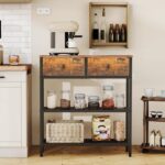 HOOBRO 29.5" Narrow Console Table with 2 Fabric Drawers, Sofa Table, Small Entryway Table with 3-Tier Storage Shelves, Behind Couch Table, for Living Room, Hallway, Rustic Brown and Black BF72XG01 - Image 7