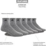 adidas Men's Socks, Athletic Cushioned Quarter 6-Pack, Ankle Fit with Arch Support - Image 3