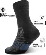 PAPLUS 3 Pairs Running Compression Socks for Men & Women, Atheltic Crew Socks with Cushion, Arch Support for Hiking, Cycling - Image 4