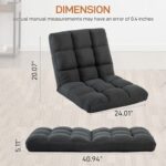 Floor Chair with Back Support Folding Chair with 6 Adjustable Position, Padded Sleeper Bed, Floor Gaming Chair, Meditation Chair for Adults - Image 3