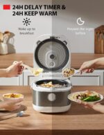 TOSHIBA Induction Heating Rice Cooker - Low Carb, Low Sugar, Digital Steamer, 5.5 Cups (Uncooked), 8 Cooking Functions, 24H Timer & Auto Keep Warm, Silvery white - Image 6