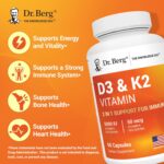 Dr. Berg Maximum Strength 7-in-1 Vitamin D3 K2 5000 IU | Naturally Derived D3 | 4X Lab-Tested & Verified | High Absorption Formula | K2 D3 Vitamin Supplement - 60 Capsules - Image 4