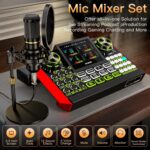 Podcast Equipment Bundle, Audio Interface with Cardioid Designer BM800 Mic for Gamer and Quality All-in-One DJ Mixer, for Live Streaming, Singing, YouTube, Gaming - Image 5