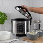 West Bend Rice & Grain Multi Cooker Programmable with 9 Preset Functions, Features Delay Start and Keep Warm Functions and Steam Basket, 20 Cups Cooked, Stainless Steel - Image 8