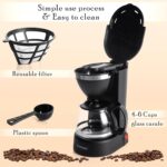 Drip Coffee Maker by Mixpresso Coffee (6 Cups), Black - Image 4