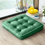 Floor Pillow, Memory Foam Meditation Cushion, Floor Pillows for Adults Sitting, Large Square Seat Cushion for Yoga, Living Room, 20x20 Inch (Green) - Image 2