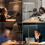 LED Desk Lamp for Office Home, Eye-Caring Desk Light with Stepless Dimming Adjustable Flexible Gooseneck, 10W USB Adapter Desk Lamp with Clamp for Reading, Study, Workbench (Black) - Image 6